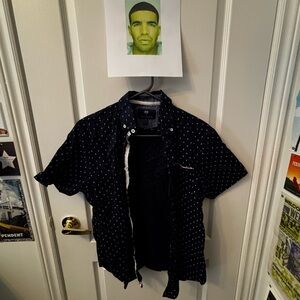 Navy Polka Dot Short Sleeve Shirt